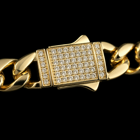 Colier Cuban 6 mm Placat cu Aur 14K