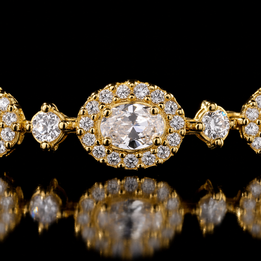Brățară LACRIMĂ cu diamante 18K Silver și Gold