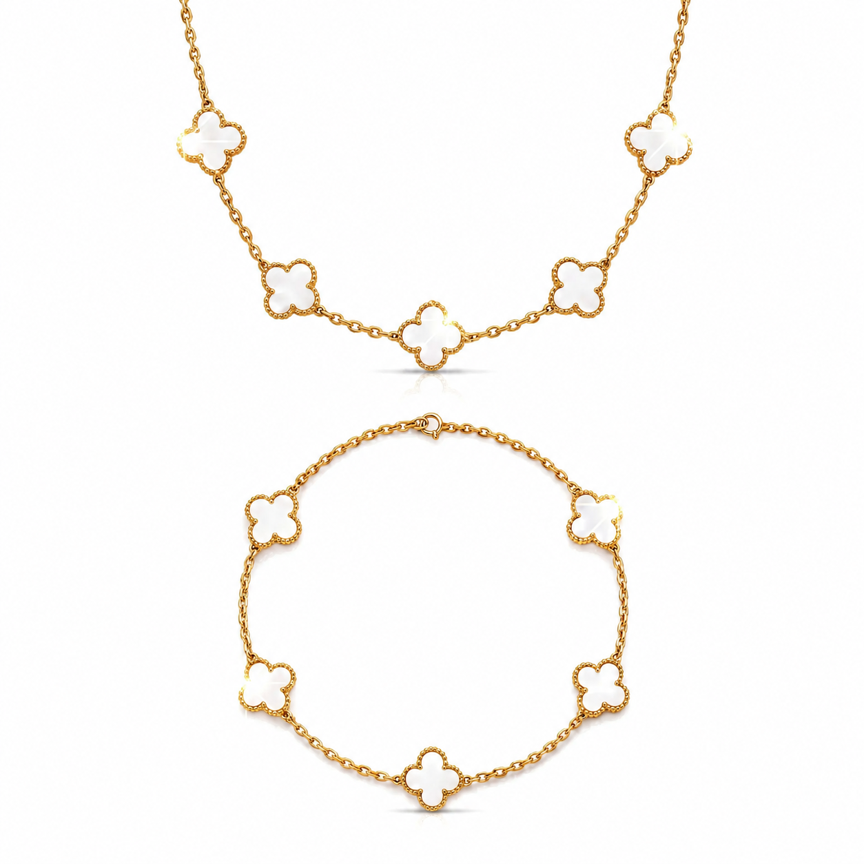 Set TIFFANY White Gold (Bratara + Colier)