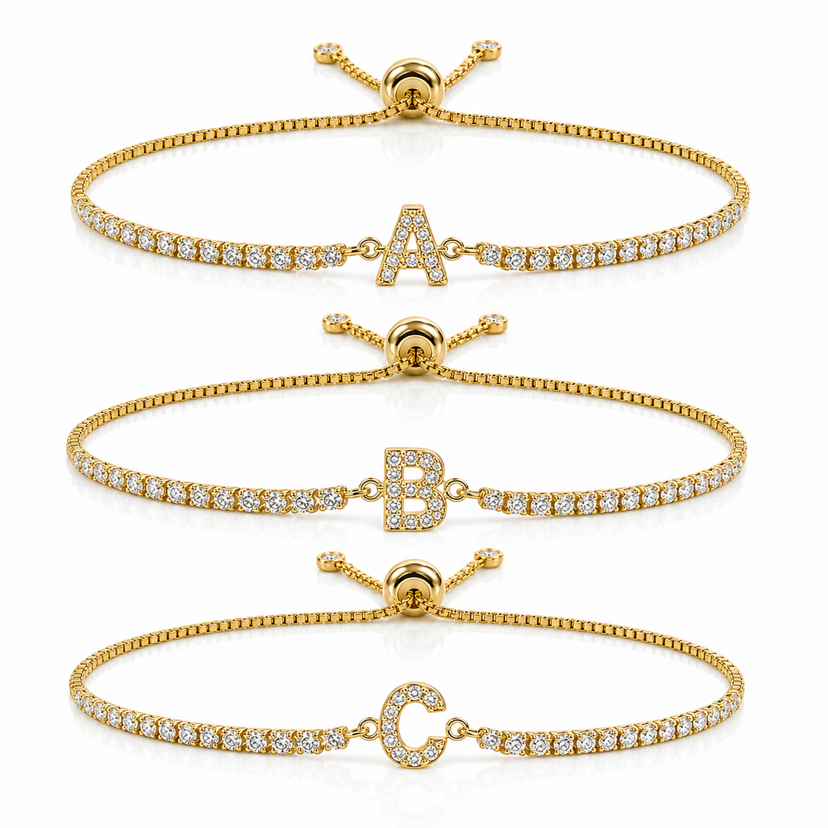 Brățară CANNES GOLD 18K cu inițială personalizată