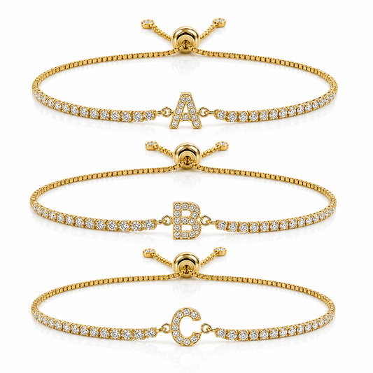 Brățară CANNES GOLD 18K cu inițială personalizată