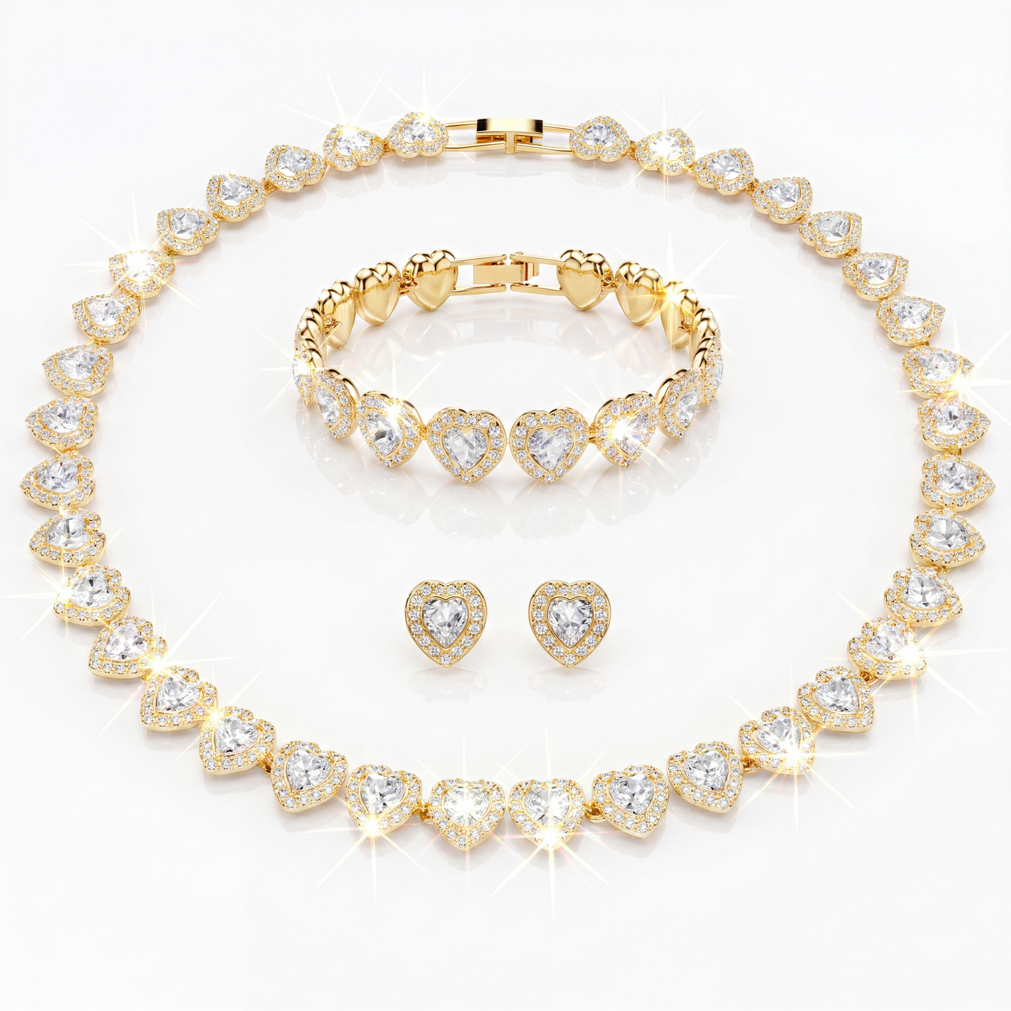 Set ADORE Gold & Silver (Colier + Bratara + Cercei)