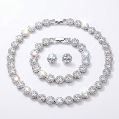 Set CELESTE Gold & Silver (Colier + Bratara + Cercei)