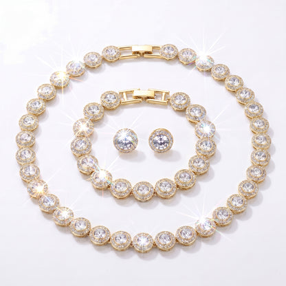 Set CELESTE Gold & Silver (Colier + Bratara + Cercei)