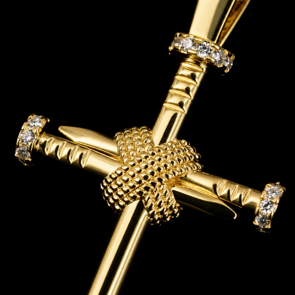 Colier Cruce ROYAL GOLD 18K și Diamante