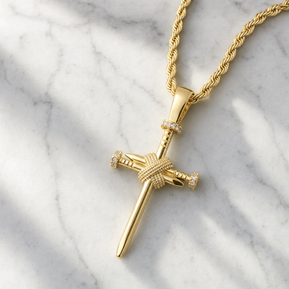 Colier Cruce ROYAL GOLD 18K și Diamante