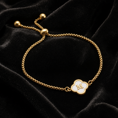 Brățară TRIFOI GOLD 18K cu inițială personalizată