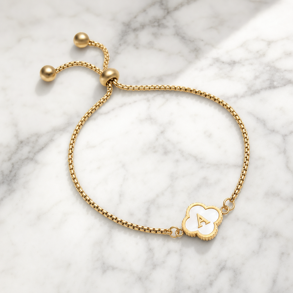 Brățară TRIFOI GOLD 18K cu inițială personalizată