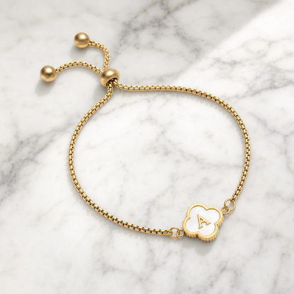 Brățară TRIFOI GOLD 18K cu inițială personalizată