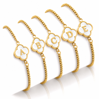 Brățară TRIFOI GOLD 18K cu inițială personalizată