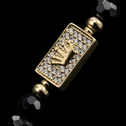 Brățară Imperial cu mărgele negre și aur 14K