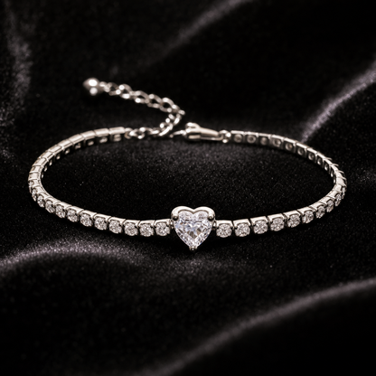 Brățară PINK HEART Tennis cu diamante
