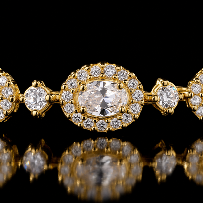 Brățară LACRIMĂ cu diamante 18K Silver și Gold