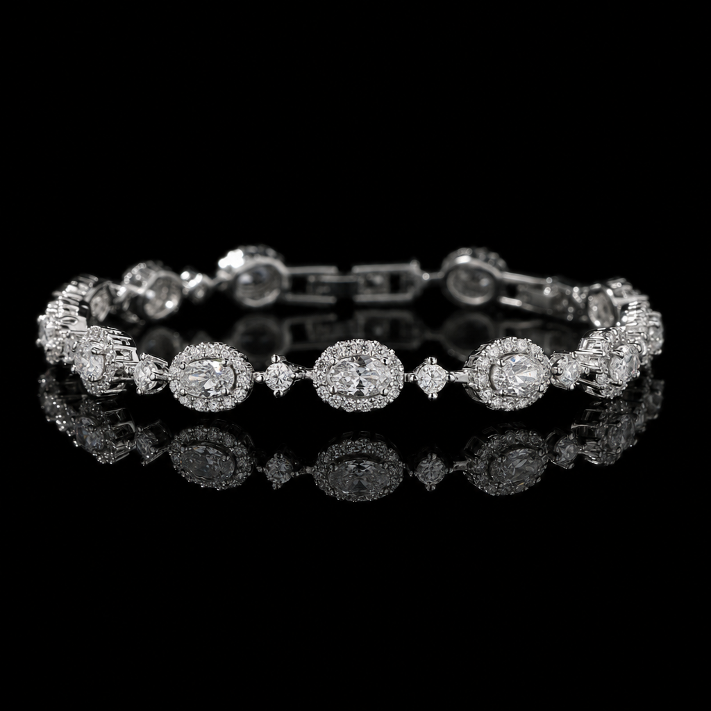 Brățară LACRIMĂ cu diamante 18K Silver și Gold