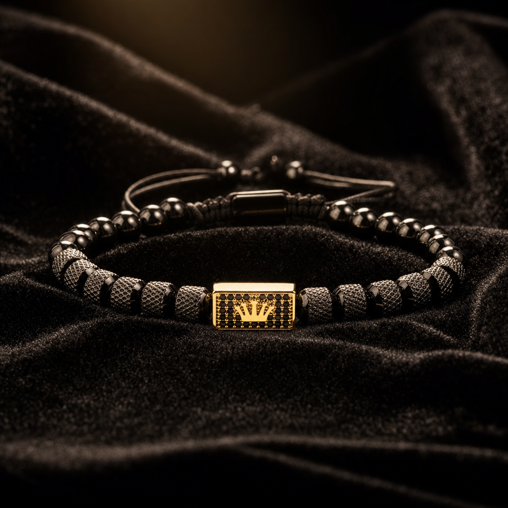 Brățară IMPERIAL Onix Negru și Aur 14K