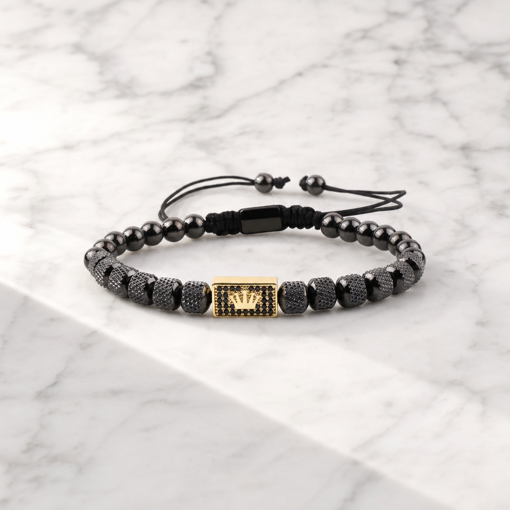 Brățară IMPERIAL Onix Negru și Aur 14K