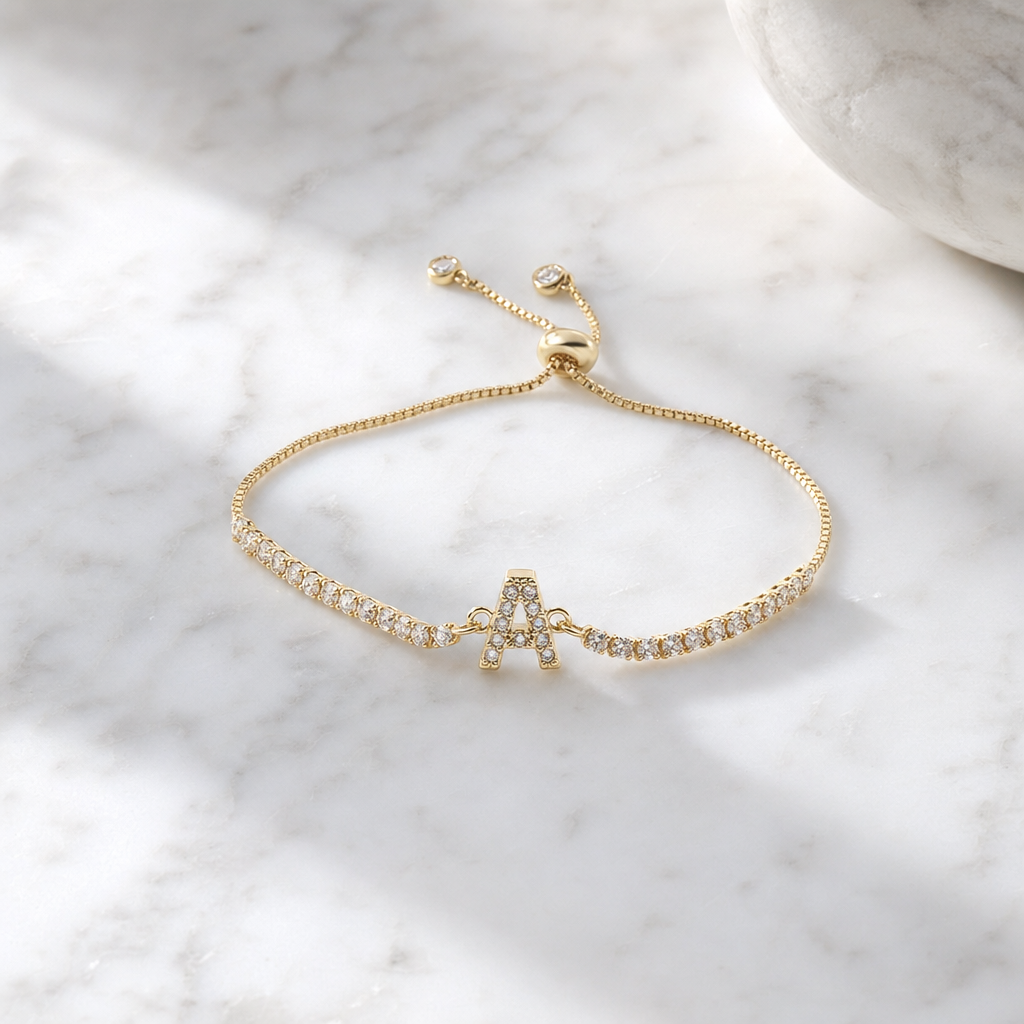 Brățară CANNES GOLD 18K cu inițială personalizată