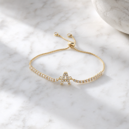 Brățară CANNES GOLD 18K cu inițială personalizată