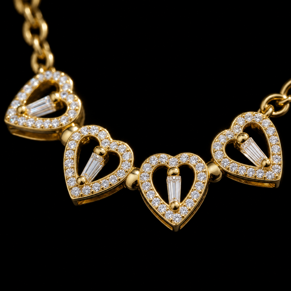 Colier CUPIDO 18K cu Diamante Gold & Silver