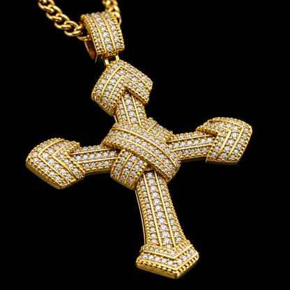 Colier CROWN Gold & Silver Placat cu Aur 18K si Diamante