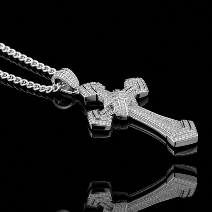 Colier CROWN Gold & Silver Placat cu Aur 18K si Diamante