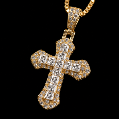 Colier HALO Gold & Silver Placat cu Aur 18K si Diamante