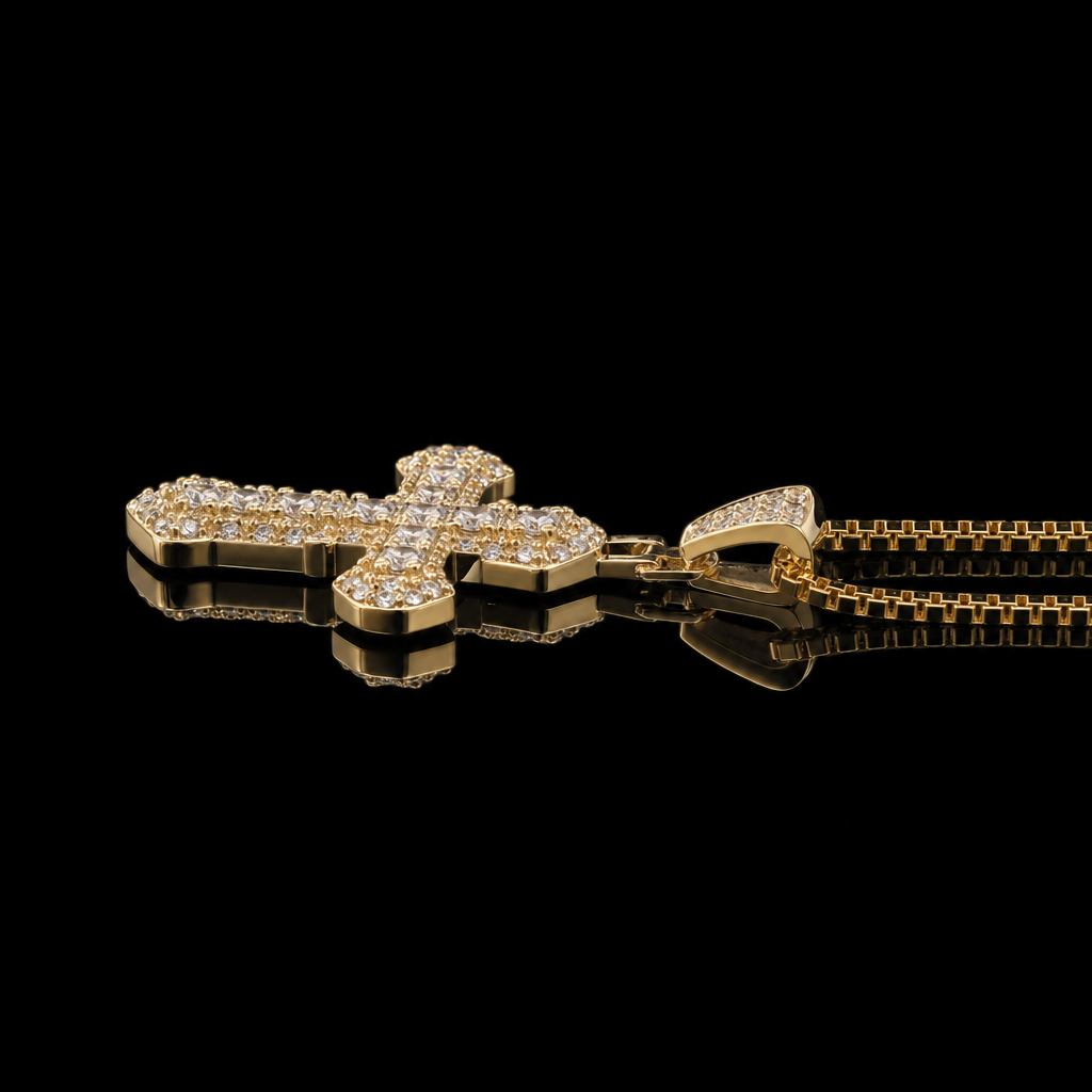 Colier HALO Gold & Silver Placat cu Aur 18K si Diamante