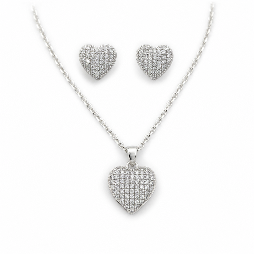 Set VERONA Colier + Cercei Placati cu Argint si Aur 18K