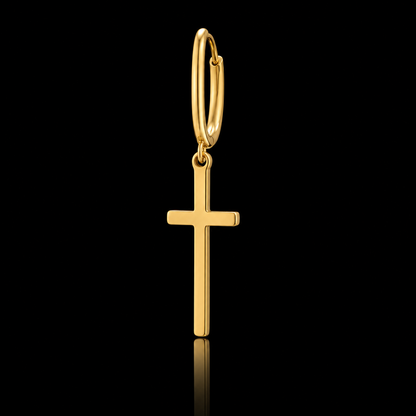 Cercei SANTIAGO Cruce Gold Placati cu Aur 14K
