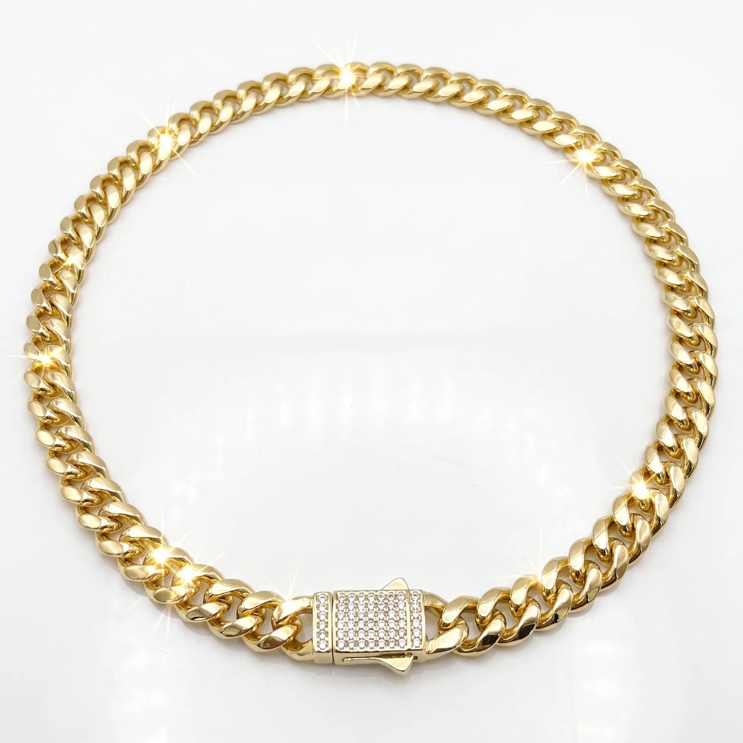 Colier Cuban 6 mm Placat cu Aur 14K