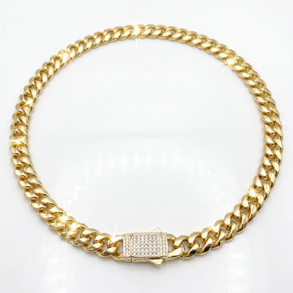 Colier Cuban 6 mm Placat cu Aur 14K